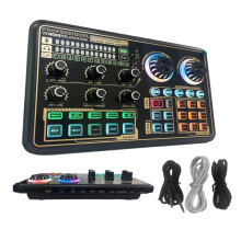 SK600 Multifunktions-Digital-Audio-Mischpult Soundkarte, 1200mAh, Schwarz & Gold