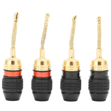 Vergulde luidsprekerconnector, corrosiebestendig en duurzaam, messing schroefklem, banaanstekker voor hifi-geluidssystemen, stevige grip