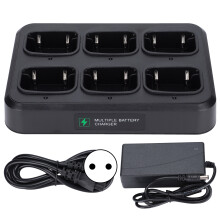 Carregador rápido para rádios portáteis, carregador para vários rádios walkie-talkie, carregador de 6 vias com proteção contra sobrecarga e