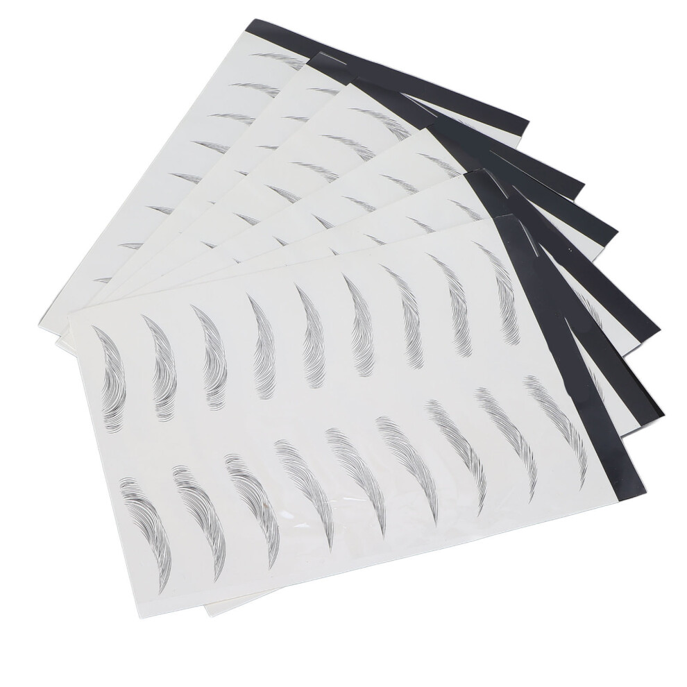 6 Sheets Waterproof 6D Nature Eyebrow Tattoo Stickers for Grooming