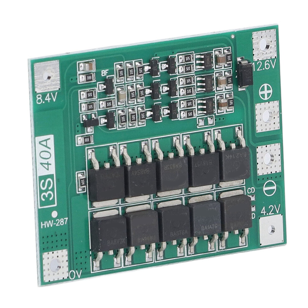 3S 40A Lithium Battery Protection Board 12.6V-13.6V With Balanced Charging 7641376260563