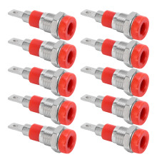 10 Stück Rote Bananensteckdose 4 mm, M8 Gewinde, Elektrokonnektor