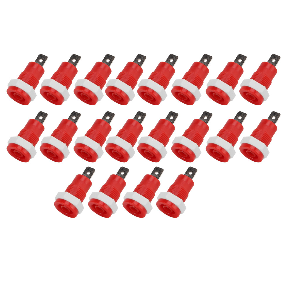 20Pcs Banana Socket Female Connectors 4Mm Brass For Rv Truck Ship Red 8341376262107