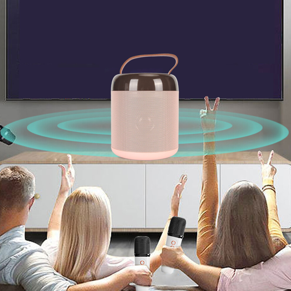 Wireless Karaoke Speakers With Rgb 6W, 2 Mics, Light/Pink 9371376265593