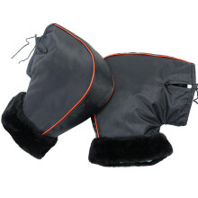 Universal Fit Motorcycle Handlebar Muffs, Plush Lining Waterproof Windproof Thermal Gloves with Adjustable Closure, Winter Riding Gloves for
