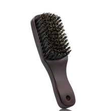 Spazzola da barba da uomo con setole di cinghiale, strumento per la cura di barba e baffi piccolo e portatile, design minimalista per l'uso