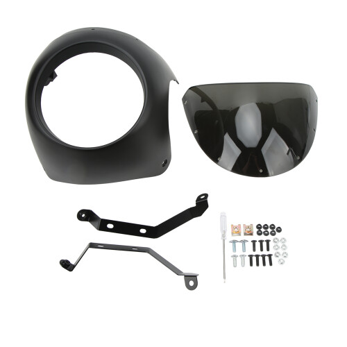Carenagem de motocicleta resistente a arranhões, carenagem universal para farol de 7 polegadas com construção resistente ao desgaste e à fadiga,