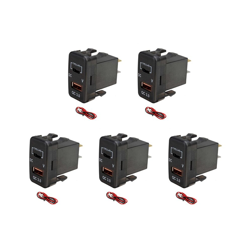 5X Car Fast Charger Adapter Qc3.0 Dual Usb Quick Charger Socket With Voltmeter For Land Hilux Prado 6034057258033