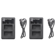 2X Lcd Caricabatteria Usb Doppio per  Fw50 Np Fw50 Np-Fw50 Npfw50 Batteria Nex-3 Nex-5 Nex-6 Slt-A55 A33 A55 A37 A3000 A5000 A6000 Fotocamera