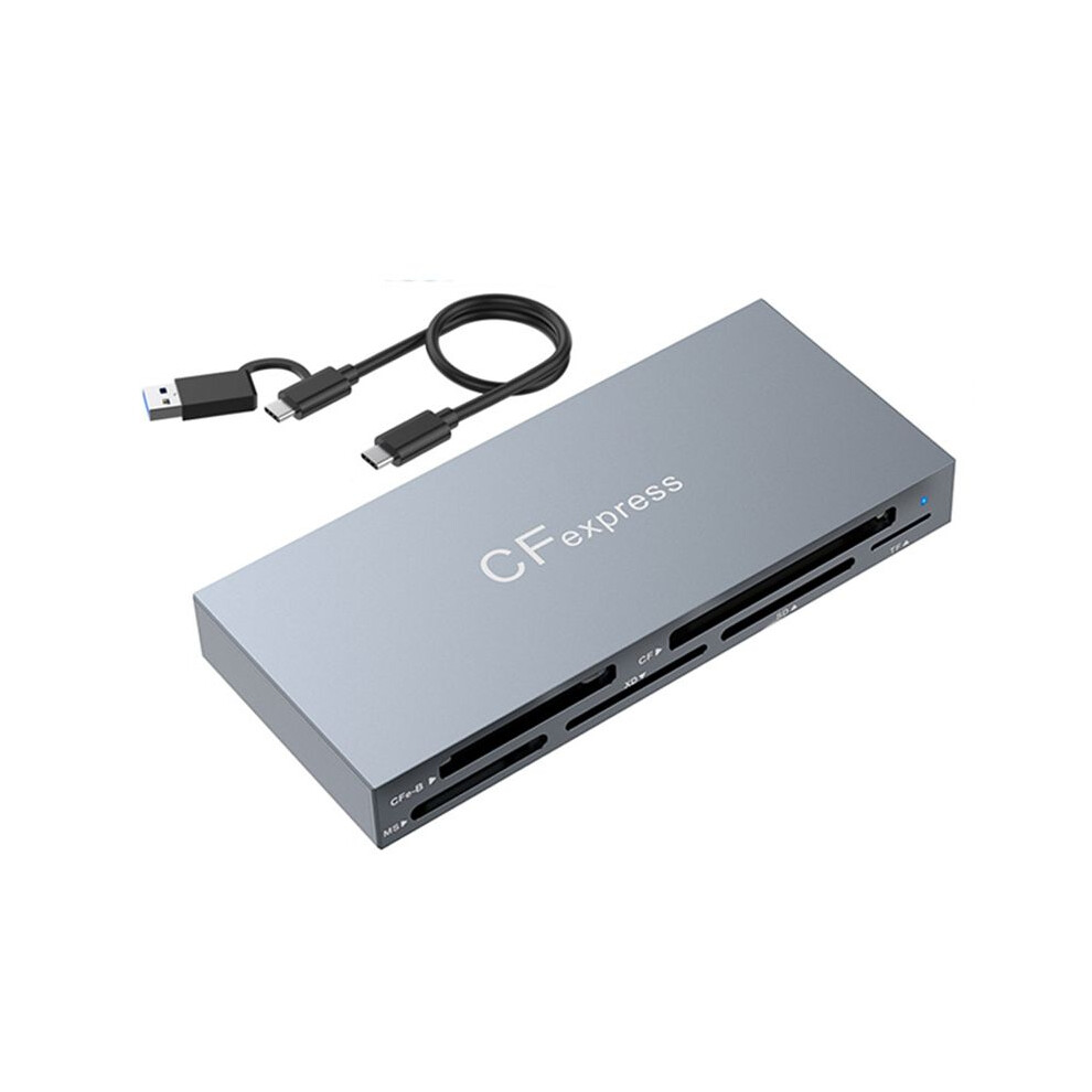 6-In-1 Cfexpressb Card Reader, Usb 3.2 Card Reader For /Tf/Ms/Xd/Cf Memory Card Adapter Read 6 Cards Simultaneously 4713062657643