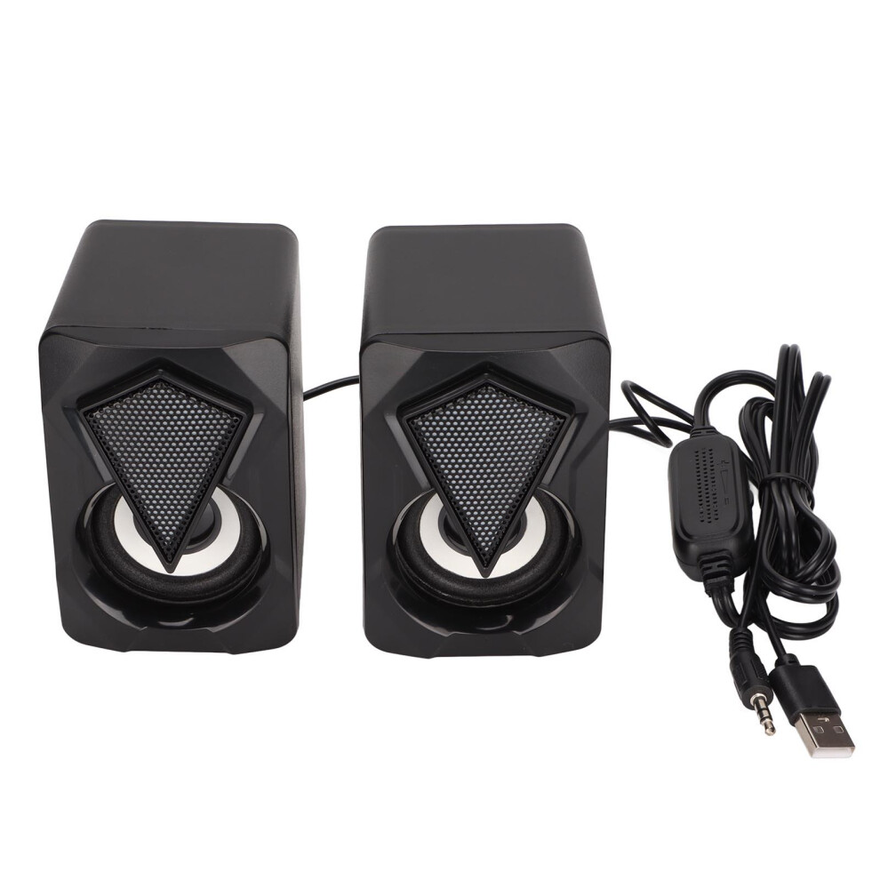 Desktop Speakers For PCs And Laptops, USB-Powered Portable Mini Sound Bar With In-line Volume Control & Blue LED Lights-image-OPC-PQCW27F-NEW