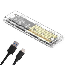 Boîtier SSD M2 Boîtier SSD Double Protocole M.2 NVMe + NGFF Boîtier de Disque Dur Externe Transparent USB 3.2 Gen2 10 Gbit/S pour PC A
