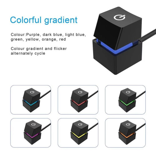 Computer Desktop  Colorful LED PC Motherboard External Start Power /Off Button Extension Cable for Office B