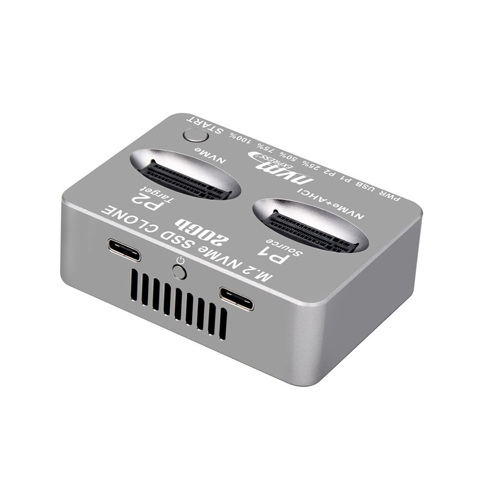 Dual-Bay External Hard Disk Box Gen2x 20Gbps M.2 Ssd Enclosure M/B M Key Solid Disk Case M.2 M.3 Nvme Pci-E 6032906944366