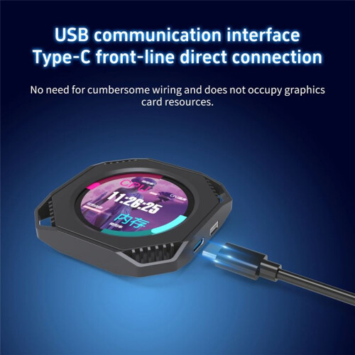 Dr21 Visual 2.1-Inch Usb Computer Diy Monitoring Dynamic Type C Secondary Screen Display Editable Water-Cooled Scree A 2