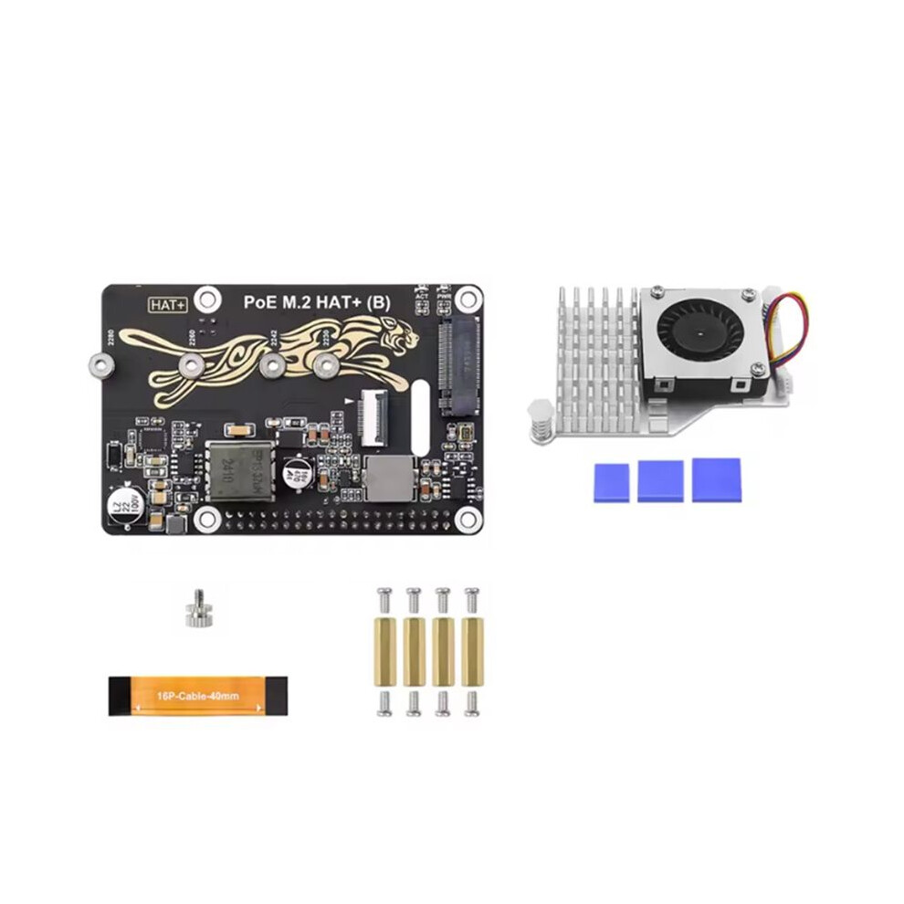 Pcie To M.2 Xpansion Board With Poe Function Supports Nvme Protocol M.2 Solid State Drive For Raspberry Pi 5 Poe Hat 4711042901694