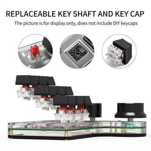15 Keys 3 Knobs Programmable Keyboard,  Hot Swappable Numpad, Gaming Keyboard with Memory Function White