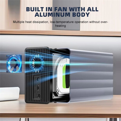 Dual Bay HDD/SSD Case 2.5/3.5 Inch External Hard Drive Enclosure with  Function for PC 42TB EU Plug 2