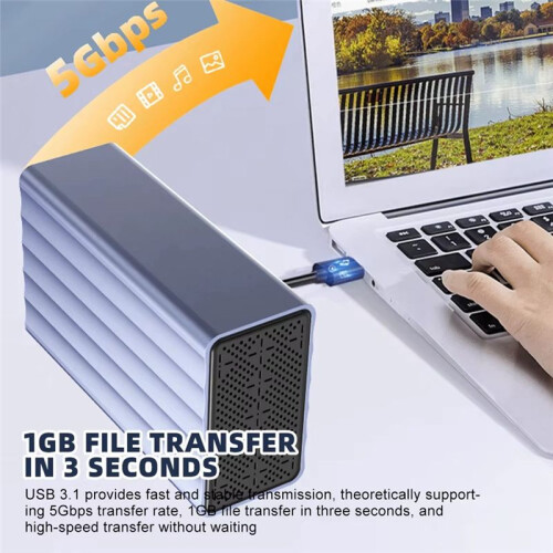 Dual Bay HDD/SSD Case 2.5/3.5 Inch External Hard Drive Enclosure with  Function for PC 42TB EU Plug 2