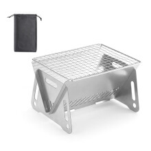 Parrilla compacta para exteriores, parrilla portátil para acampar para amantes de la aventura, fogata de acero inoxidable fácil de ensamblar,