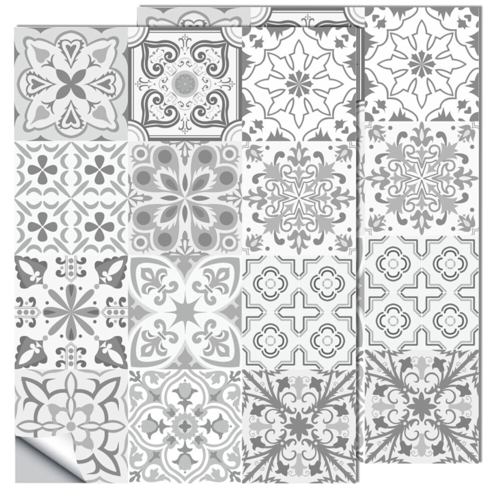 24 Pcs Tile Stickers, Tile Stickers For Kitchen Bathroom Tile Stickers, Tile Decal For Bathroom Decor, Stairs Tile Sticker For Bedrooms Kitchen 9358999774329