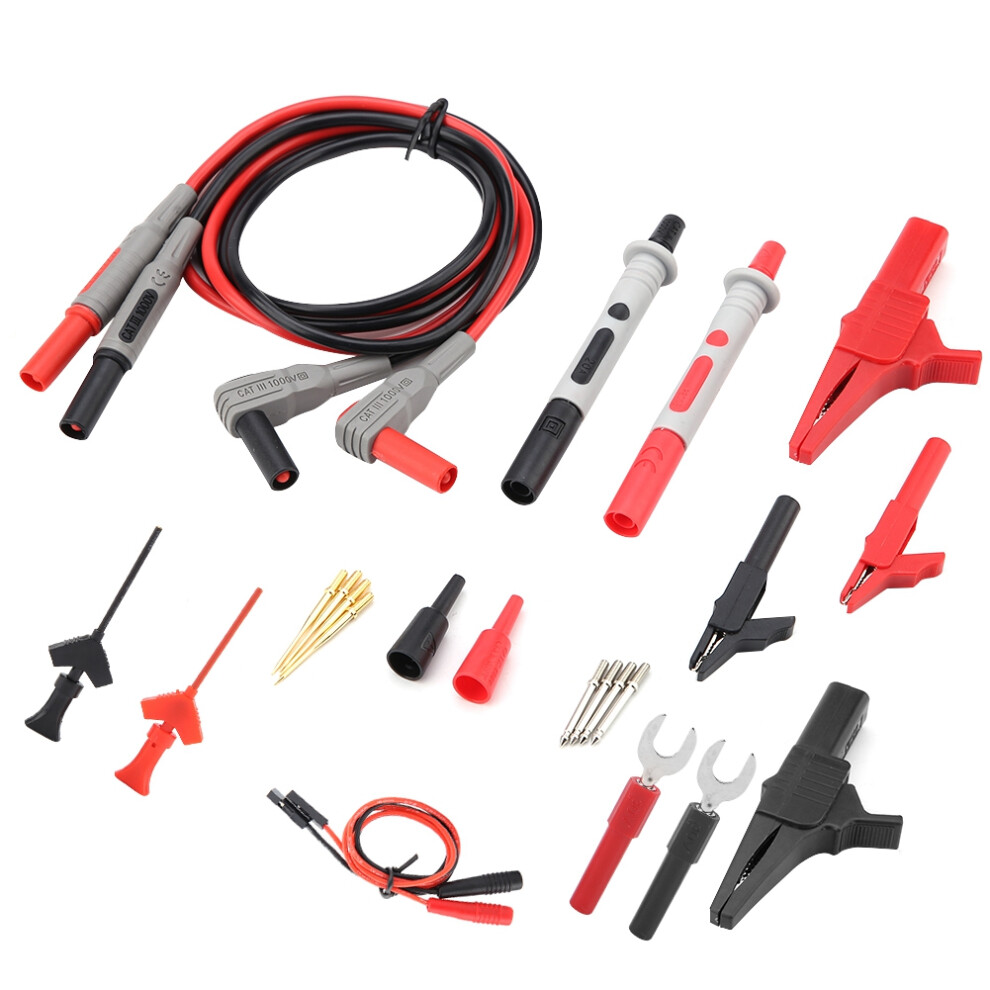 Electrical Testing Kit For Multimeter, Replaceable Test Probes With Alligator Clips, Durable Silicone Test Leads Set With Smd Test Tweezers And Test 9358999774008