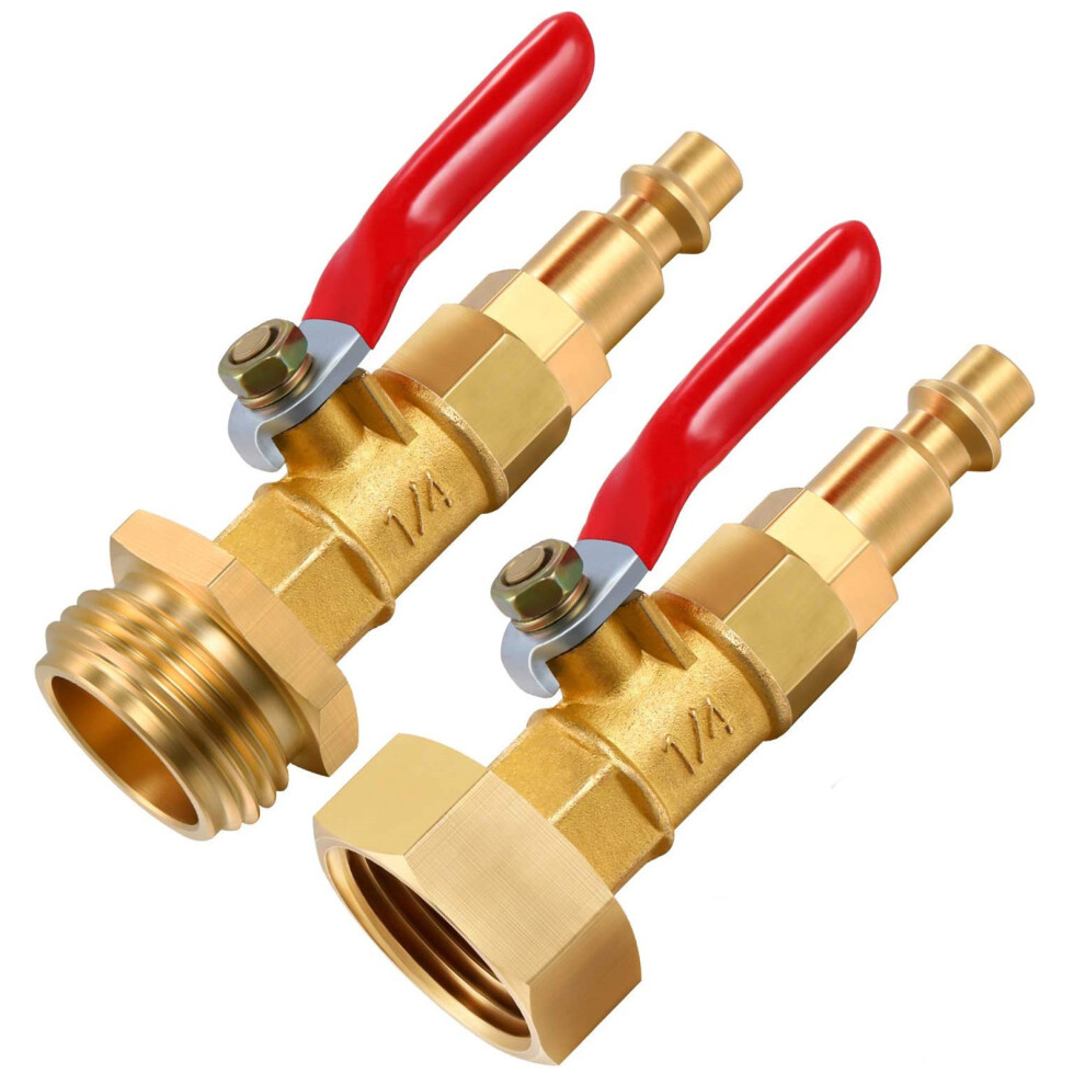 Garden Water Hose Threading Adapter, Rv Winterize Blowout Adapter With 1/4 Inch Male Quick Connect Plug Corrosion Resistant For Brass Material, High 9009791652031