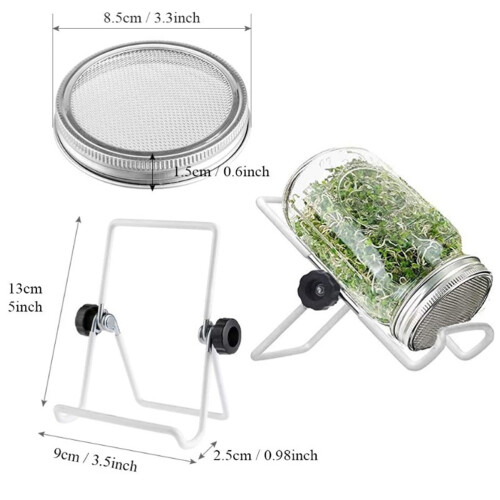 Keimglas mit Edelstahlsiebdeckel 1 Quart, Breitöffnung