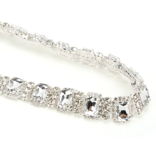 Catena di strass trasparenti, 1 yard, 1,8 cm 2