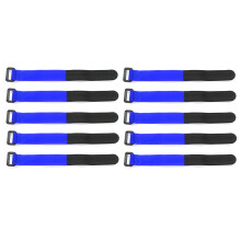 10 Piezas 25Cm Cable de Amarre de BateríA Lipo Correa de SujecióN Antideslizante de Color para RC Quadcopter HelicóPtero RC Coche de Orugas, Azul