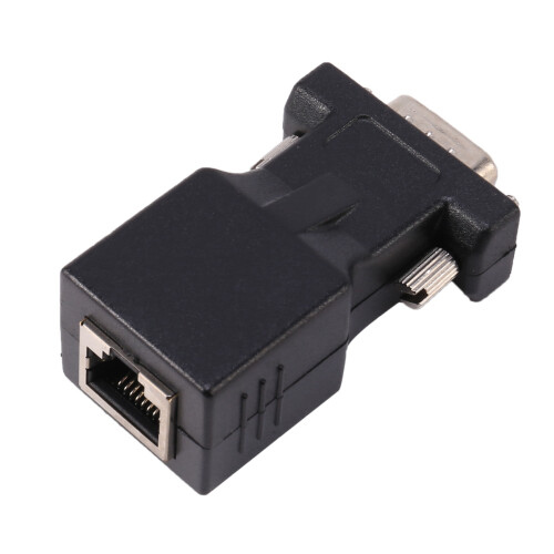 VGA-Extender Mannelijk Naar LAN CAT5 CAT6 RJ45-Netwerkkabeladapter