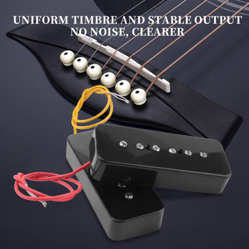 Neck Bridge Soap Bar P90 Pickup Alnico 5 Elgitarr Pickup Single Coil Gitarrdelar Svart 2