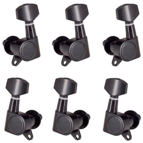 Stämningspinnar för Gitarr Tuner Machine Heads 3R3L Tuning Peg Machine  för Akustisk Elektrisk Gitarr, Svart 1