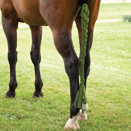 Braided Horse Tail Wrap Polyester Protective Mosquito Repellent Green 2