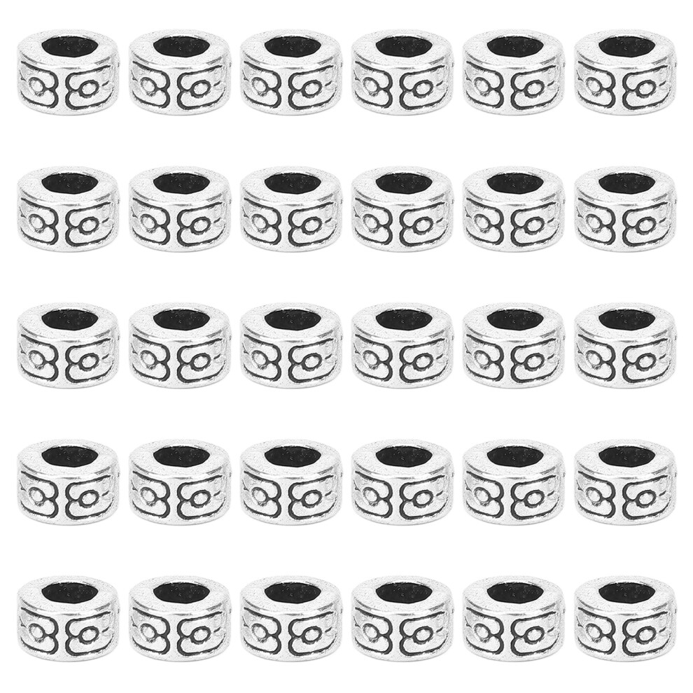 Silver Sturdy Strong Alloy Material Spacer Beads, Tibetan Style European Charm Beads For Jewelry Making, Antique Finish Adds Elegance To Handmade Bea