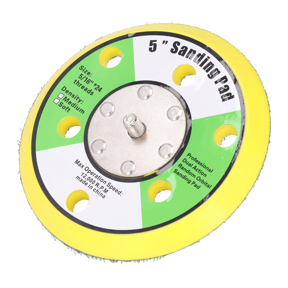 Professional 5 Inch Sanding Pad 5/16Â24 Hook & Loop Pu Backing Plate 12000Rpm 4641376283916