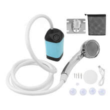 Portable Camping Shower Pump, Built in Filter with 4800mAh Battery and 3 Gear Adjustable Shower Mode, Flexible Assembly Options for Outdoor Adventure