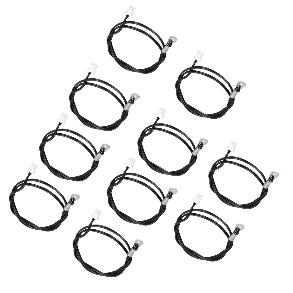 10Pcs NTC Thermistor Sensors Probe with Round Lug Cold Press 500mm 10K B3435
