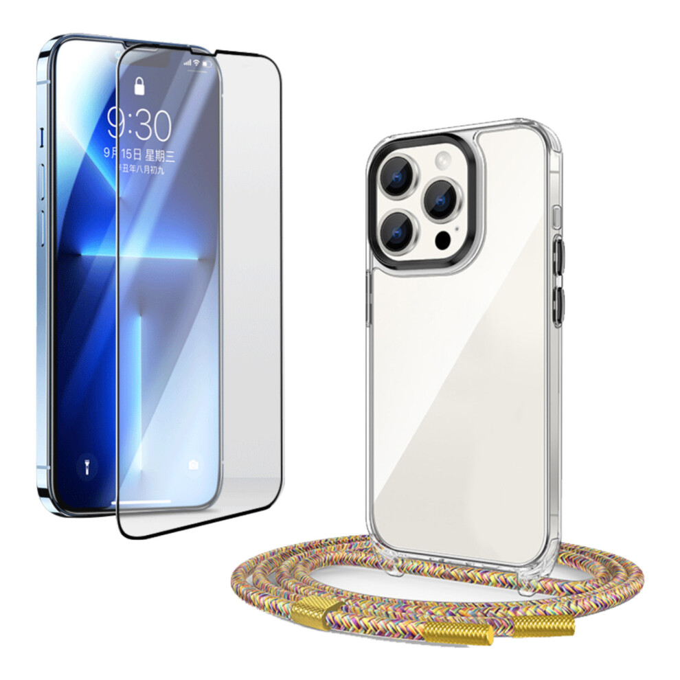 Phone Case With Strap, Protective Case With Cord, Necklace Phone Case, Transparent Case With Cord, Rainbow 9448196650318