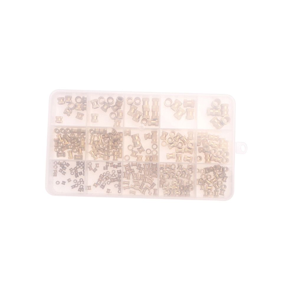 300Pcs Threaded Inserts For Plastic, M2 M2.5 M3 M4 M5 M6 With Assortment Box, Heat Set Insert Brass Metric Knurled Nuts Twill Thread Nut Inserts For 9358999807416