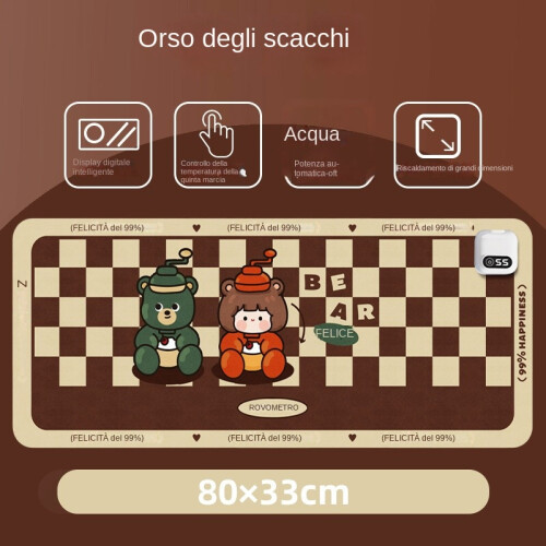 (80*33, Orso degli scacchi) Termoforo impermeabile da tavolo