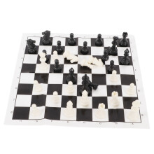 Tragbares schwarzes und weißes Kunststoff-Schachset 25x25cm für Camping & Reisen