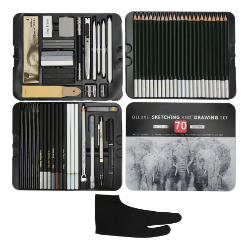 70Pcs Art Pencils Set, Graphite & Charcoal, Eco-Friendly Materials 1