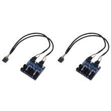 2X Motherboard Usb 9Pin Header 1 to 4 Splitter Port Multiplier 30Cm Extension Cable