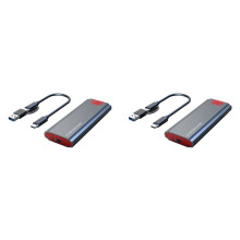 2X M2 SSD Case M.2 to USB 3.1 Gen 2 10Gbps NVMe SSD Enclosure for NVMe PCIE M Key/(B+M)Key SSD Hard Disk,M2 SSD Case OTG