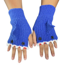 Handgestrickte fingerlose Handschuhe mit Hai-Motiv, Winterhandschuhe mit Daumenloch für Kinder und Erwachsene, modisches Kostümaccessoire für