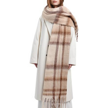 Geruite sjaal voor dames, dikke warme wintersjaal, oversized, zachte, volumineuze dekenachtige sjaal met multifunctioneel gebruik, grote omslagdoek