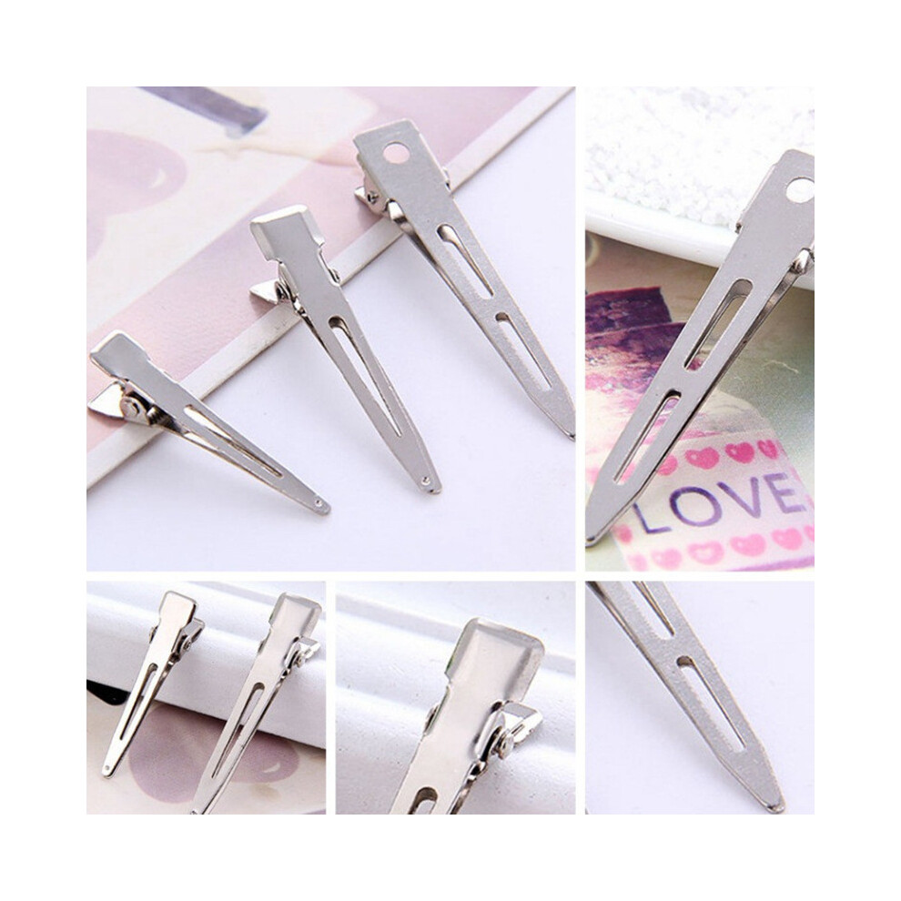 Unisex Curl Hairclip For Professional Styling, Professional Ladies Salon Fixed Hair Strong Metal Spring Sectioning Duck Clips With Smooth Surface, Rust