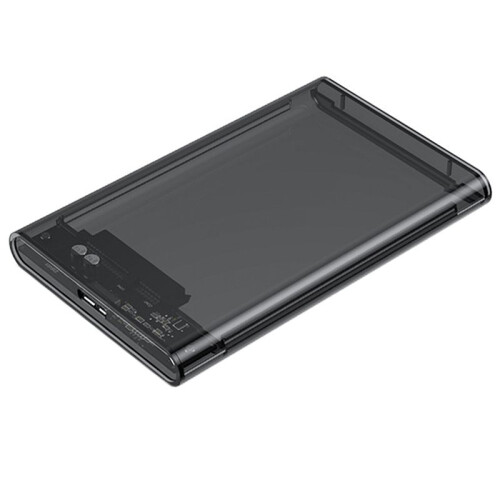2X Caixa de Disco RíGido Cinza Transparente para Caixa RíGida Caixa de Disco RíGido de 2,5 Polegadas  para USB 3.0 Tipo-C 3.1 Caixa de Disco 2