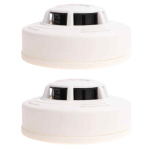 Home Smoke Alarms 2 Pack, Smoke Detectors, High Decibel Smoke Alarm with Bidirectional Sensor, Fire Alarm for Office School Home, White